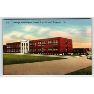 George Washington Carver High School Culpeper Virginia Postcard Linen VA